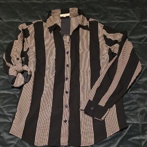 Maurices Black and Cream Striped Men's Shirt